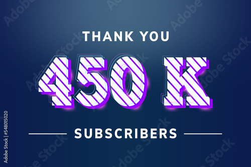 450 K  subscribers celebration greeting banner with Stripe Design photo