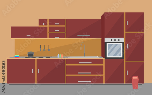 Kitchent stuf flat illustration photo