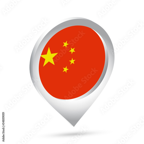 Free Download China flag 3d pin icon - GFXLoad