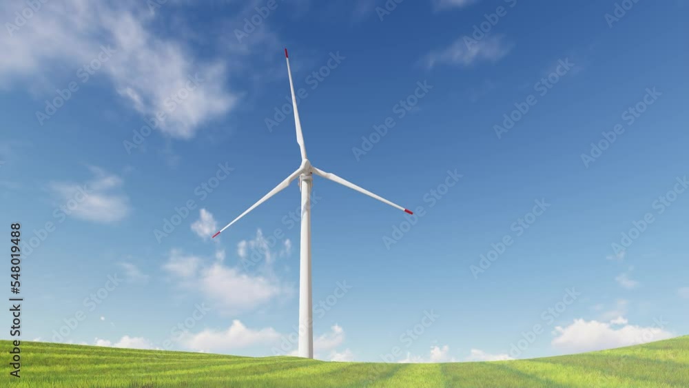 4K Ultra Hd. Panoramic view of wind farm or wind park, with high wind turbines for generation electricity. green energy concept. Windmills in the on a beautiful bright day. 3d animation. 4K Ultra Hd. Panoramic view of wind farm or wind park, with high wind turbines for generation electricity. green energy concept. Windmills in the on a beautiful bright day. 3d animation.