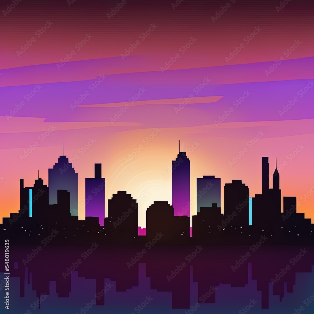 Silhouette skyline illustration