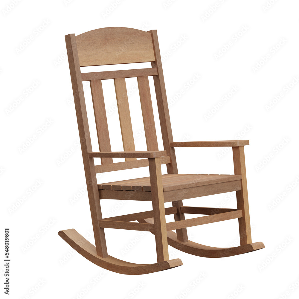 3D rendering of an wood rocking chair. 3D rendering of an wood rocking chair.