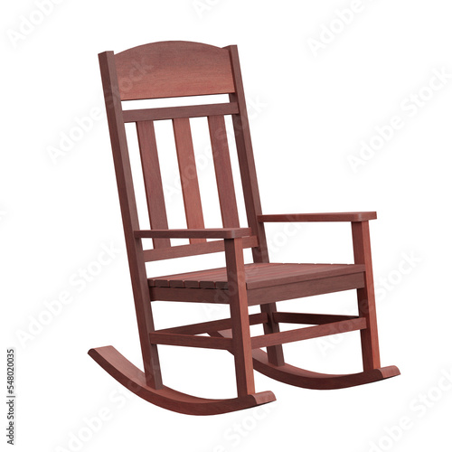 3D rendering of an wood rocking chair.