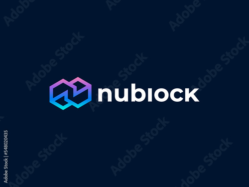 Letter N Blockchain Technology Logo