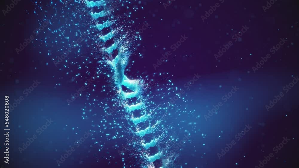 Vídeo do Stock: Particles merging to create double helix DNA molecule ...