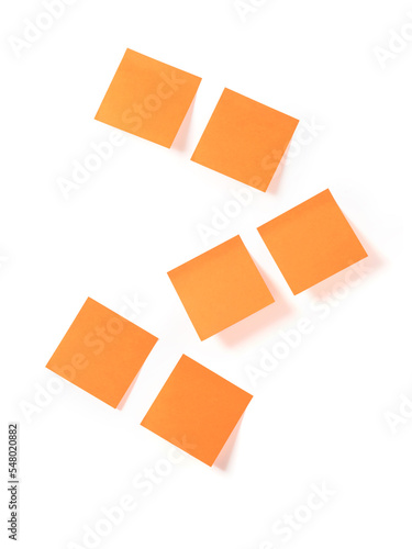 Six orange square sticky no...
