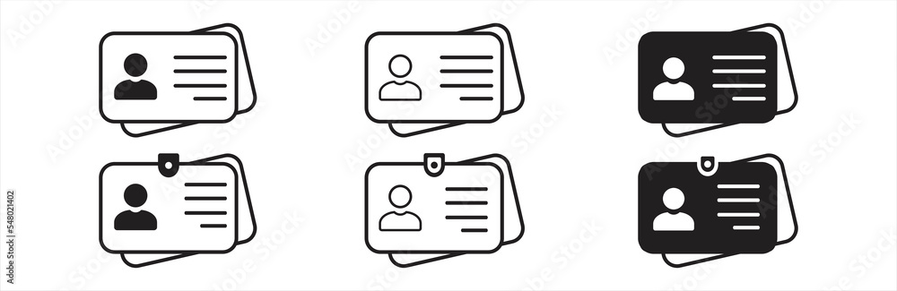 ID Card icon set. ID Card icon collection. Driver's license ...