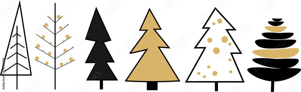 painted Christmas trees. vector illustration painted Christmas trees. vector illustration