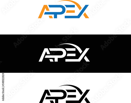 APEX, typography letter logo monogram with special charecters elegant font style vector