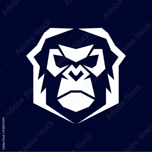 Gorilla Head Logo Design Vector