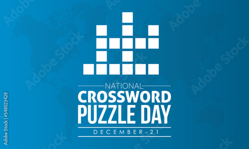 Vector illustration design concept of National Crossword Puzzle Day observed on December 21