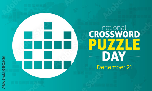 Vector illustration design concept of National Crossword Puzzle Day observed on December 21