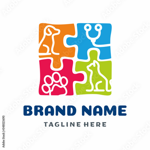 Puzzle Pet Care Logo Design