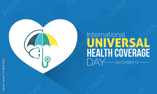 Vector illustration design concept of International Universal Health Coverage Day observed on December 12