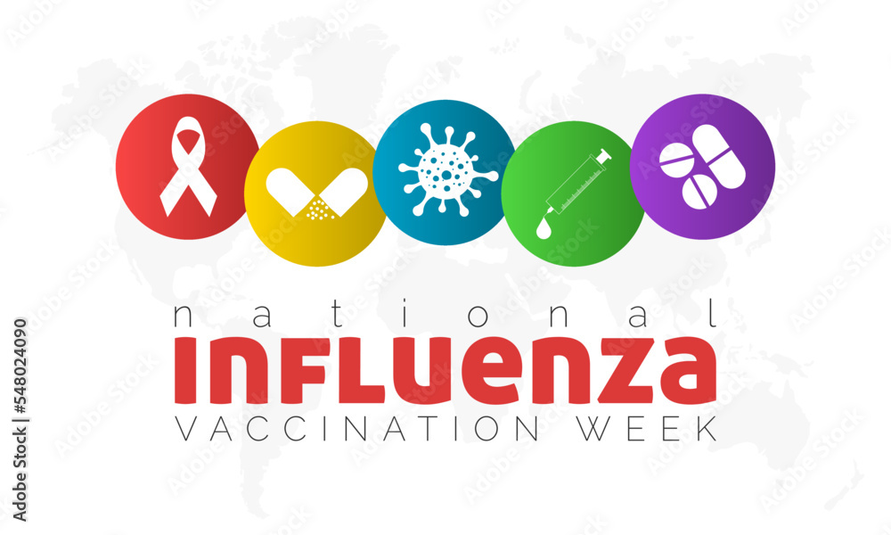Vector illustration design concept of National Influenza Vaccination