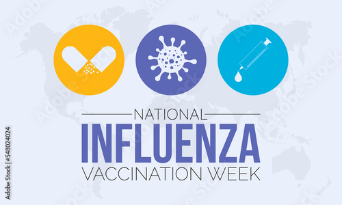 Vector illustration design concept of National Influenza Vaccination Week observed on December