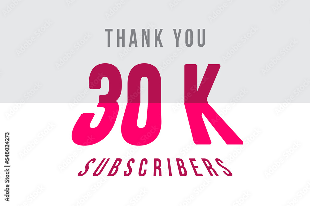 30 k subscribers celebration greeting banner with Tiled Design
