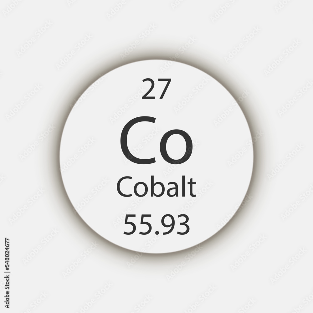 Cobalt symbol. Chemical element of the periodic table. Vector illustration. Cobalt symbol. Chemical element of the periodic table. Vector illustration.