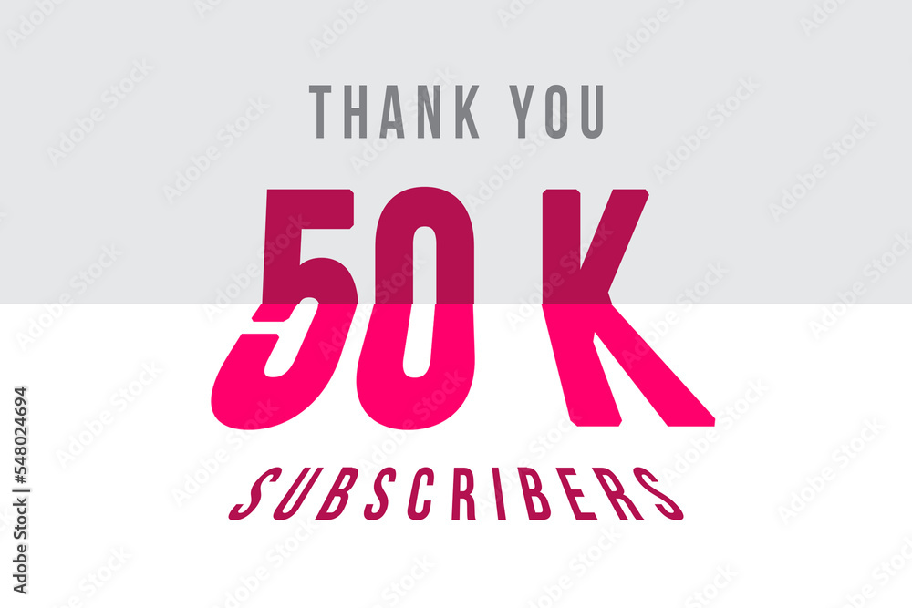 50 K  subscribers celebration greeting banner with Tiled Design