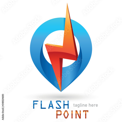 Ladepunkt, Ladestation, Energiekonzern, Elektrofirma - Logo Design