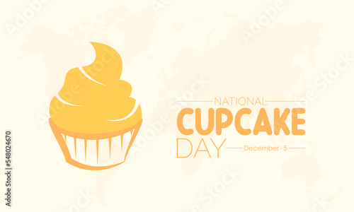 Vector illustration design concept of National Cupcake Day observed on December 15