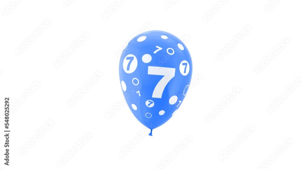 7 Years Old. Birthday Celebration Balloon. Loop Animation. With Green Screen and Alpha Matte Channel. 7 Years Old. Birthday Celebration Balloon. Loop Animation. With Green Screen and Alpha Matte Channel.