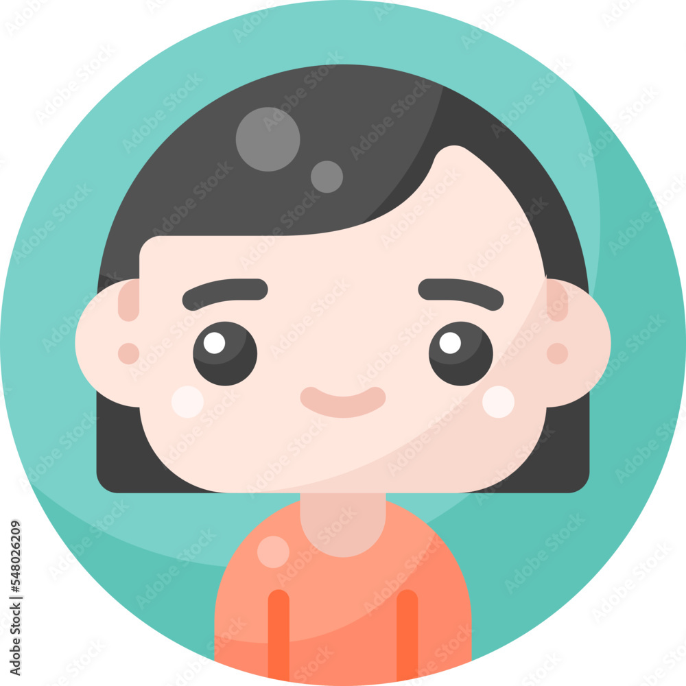 Female avatar profile flat icon Female avatar profile flat icon