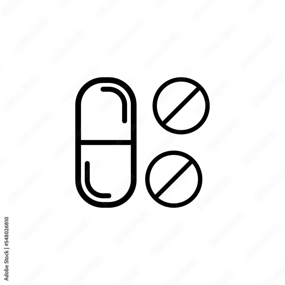 Pill icon vector logo design template Pill icon vector logo design template