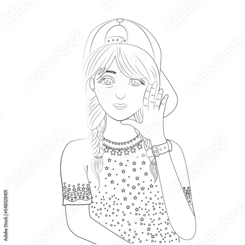 Hand Drawn Portrait with white background