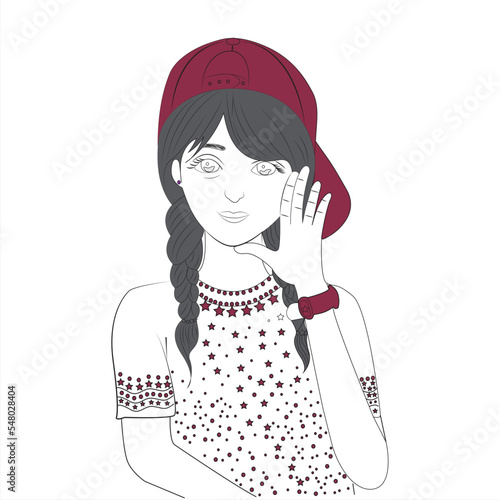 Hand Drawn Portrait with white background