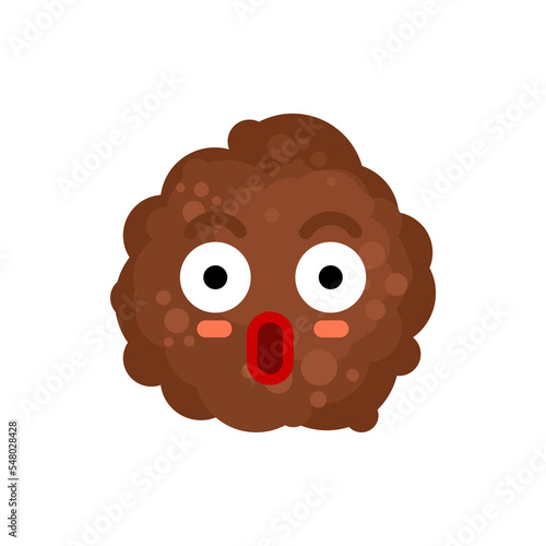 Meatball cartoon isolated. cute meatball food Vector illustration
