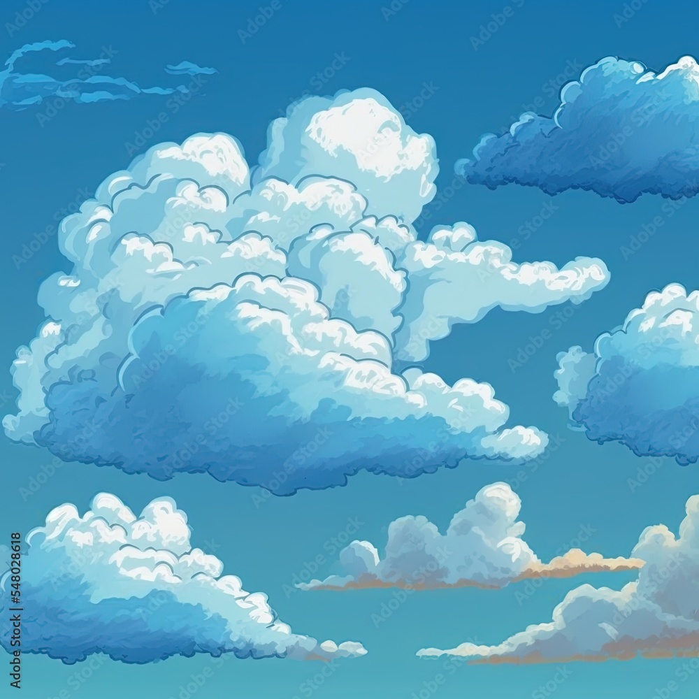 illustration of different clouds on blue background art illustration illustration of different clouds on blue background art illustration