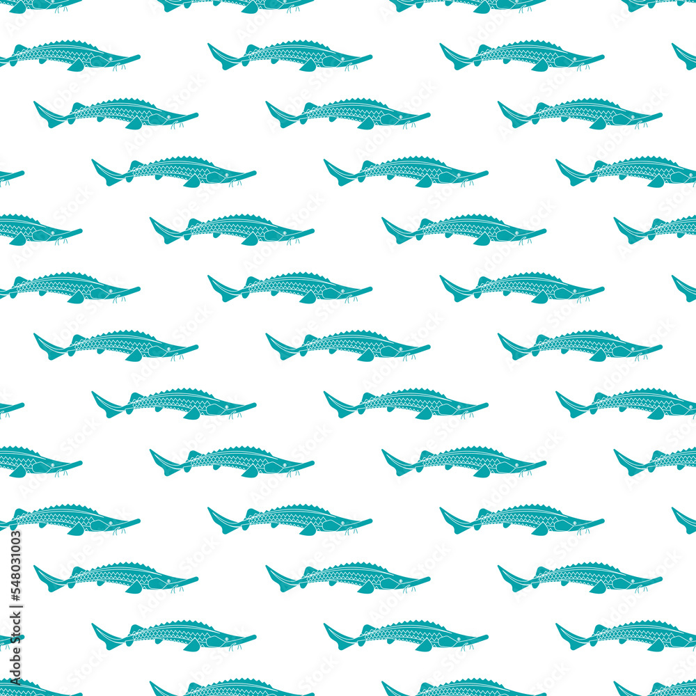 Sturgeon pattern seamless. fish background. vector texture Sturgeon pattern seamless. fish background. vector texture