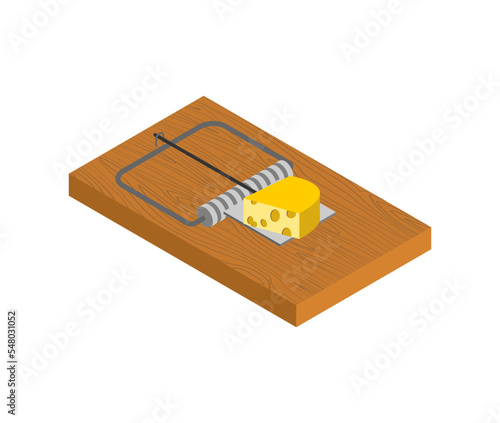 Mousetrap isolated. Mouse trap Vector illustration