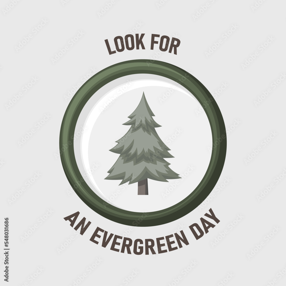 Look for an Evergreen Day background.