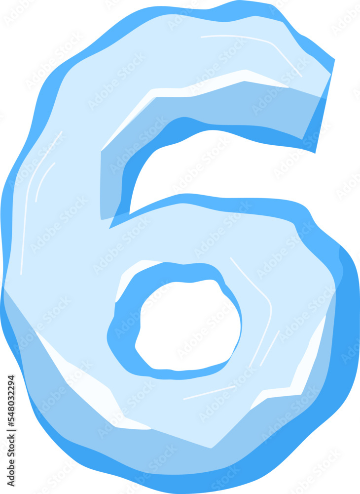 Numbers and symbols made from pieces of ice and snow chunks, big icebergs, severe frost elements for design cartoon style, vector illustration Numbers and symbols made from pieces of ice and snow chunks, big icebergs, severe frost elements for design cartoon style, vector illustration
