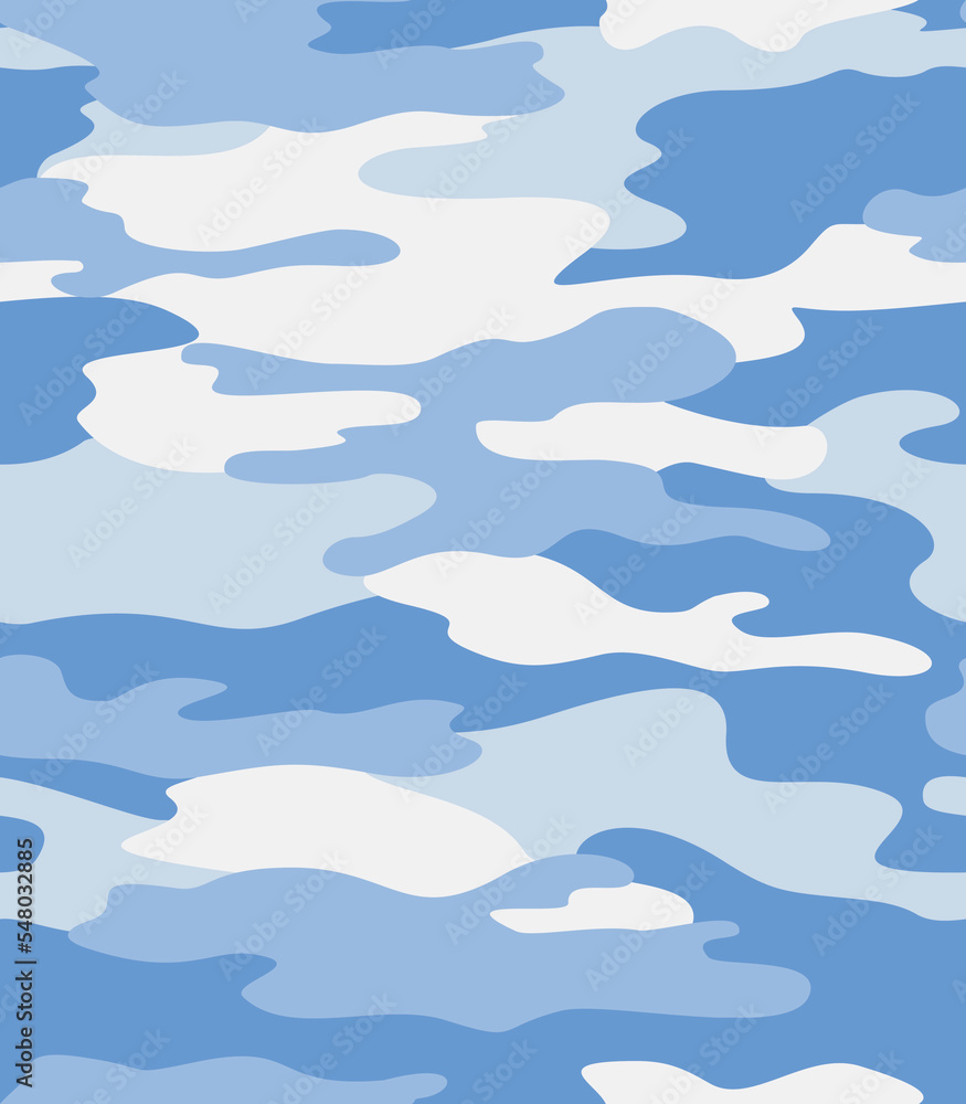 Blue vector camouflage pattern, seamless urban background, trendy texture
Blue vector camouflage pattern, seamless urban background, trendy texture
