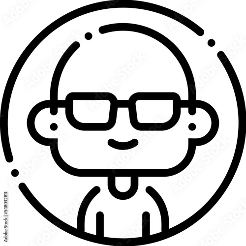 Male avatar profile line icon