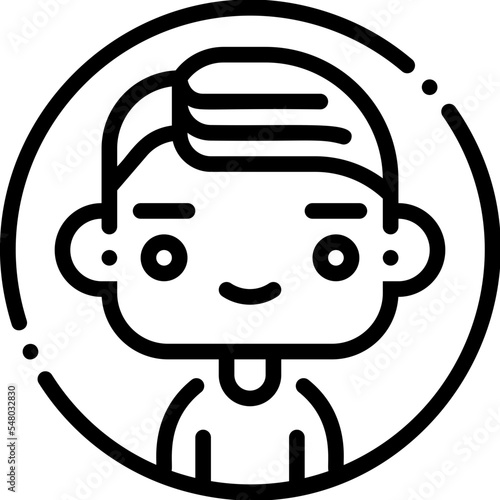 Male avatar profile line icon