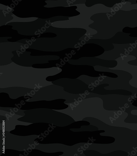  Black camouflage, seamless background, night pattern, disguise.