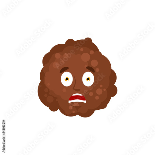 Meatball scared Emoji. ball of meat fear emotion isolated