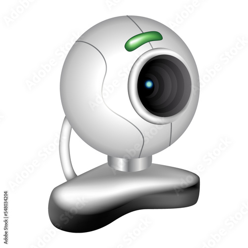 White webcam for video communication, conferences, business via computer