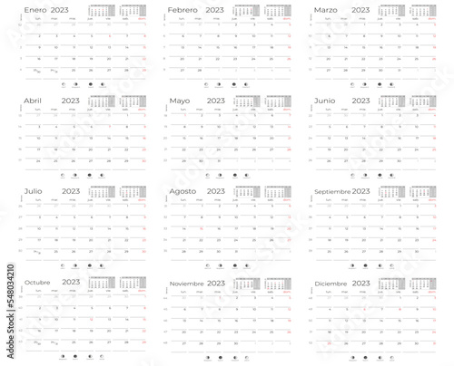 calendario 2023 lunas y festivos España oficina