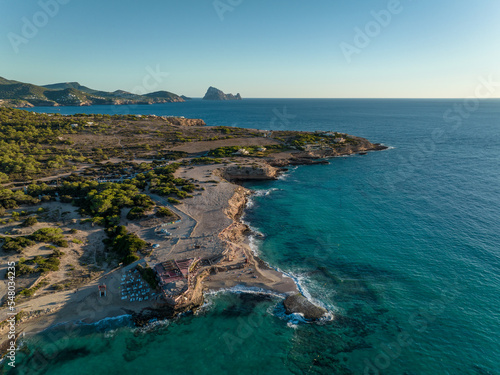 The Ibiza Coastline at Sunset Near Cala Bassa