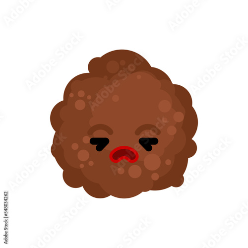 Meatball cartoon isolated. cute meatball food Vector illustration