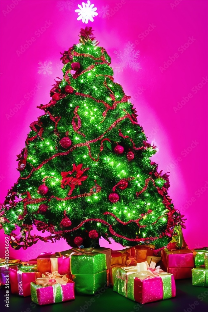 christmas tree frottage style, made by AI, artificial intelligence