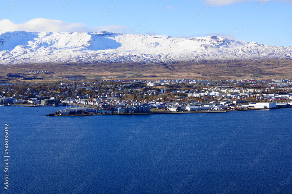 Akureyri on Eyjafjordur, Northern Iceland