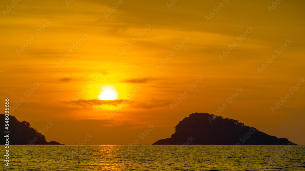 Beautiful sunset on Koh Chang Island in Thailand