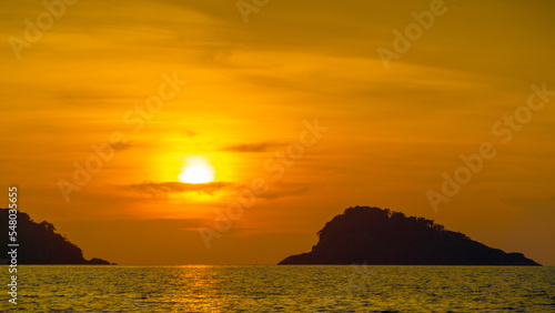 Beautiful sunset on Koh Chang Island in Thailand