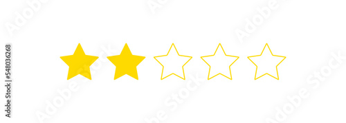 Five stars quality rating icon.